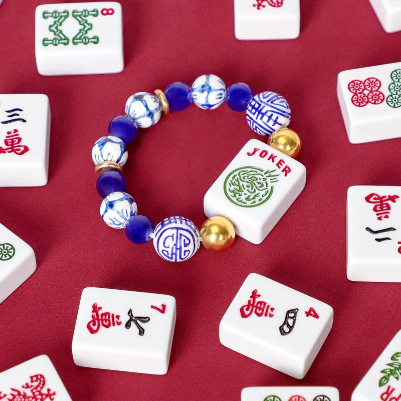 Jongyance American Mahjong Accessory (Blue) with A Joker Tile, Fits Wrist Sizes Ranging from 5.7 to 7.25 Inches - Image 5