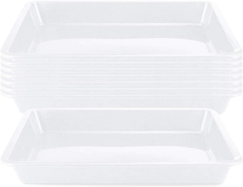 Rocutus Activity Plastic Tray Plastic Art Trays,8 Pack Crafts Organizer Tray Serving Trays Jfor Painting, Beads, Slime and Sensory Toys,Beads, Classroom Home Activities - Image 1