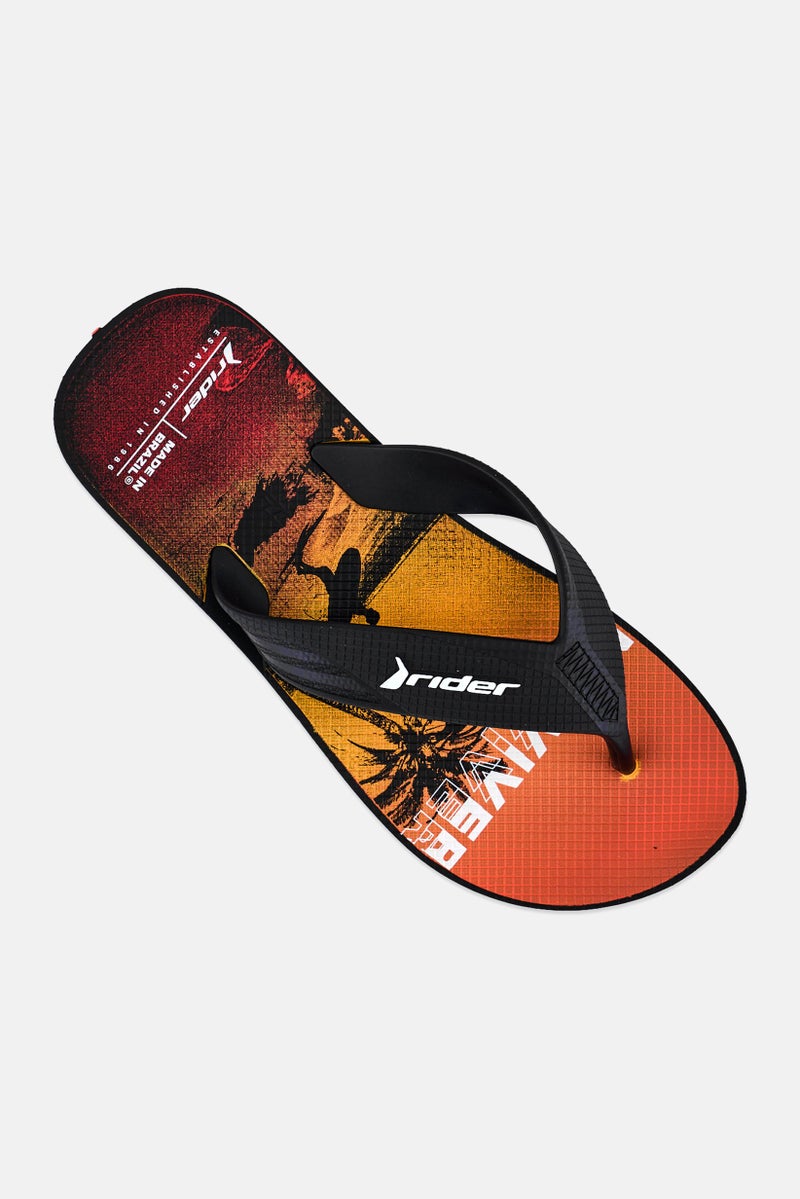 RIDER Men Brand Logo Slip On Slippers, Black - Image 4
