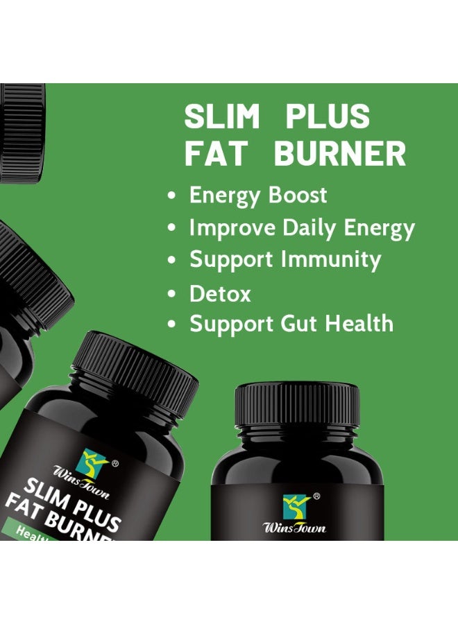 وينز تاون تركيبة دعم الوزن Slim Plus Fat Burner Health للتخلص من السموم للرجال والنساء 60 قرصا - Image 5