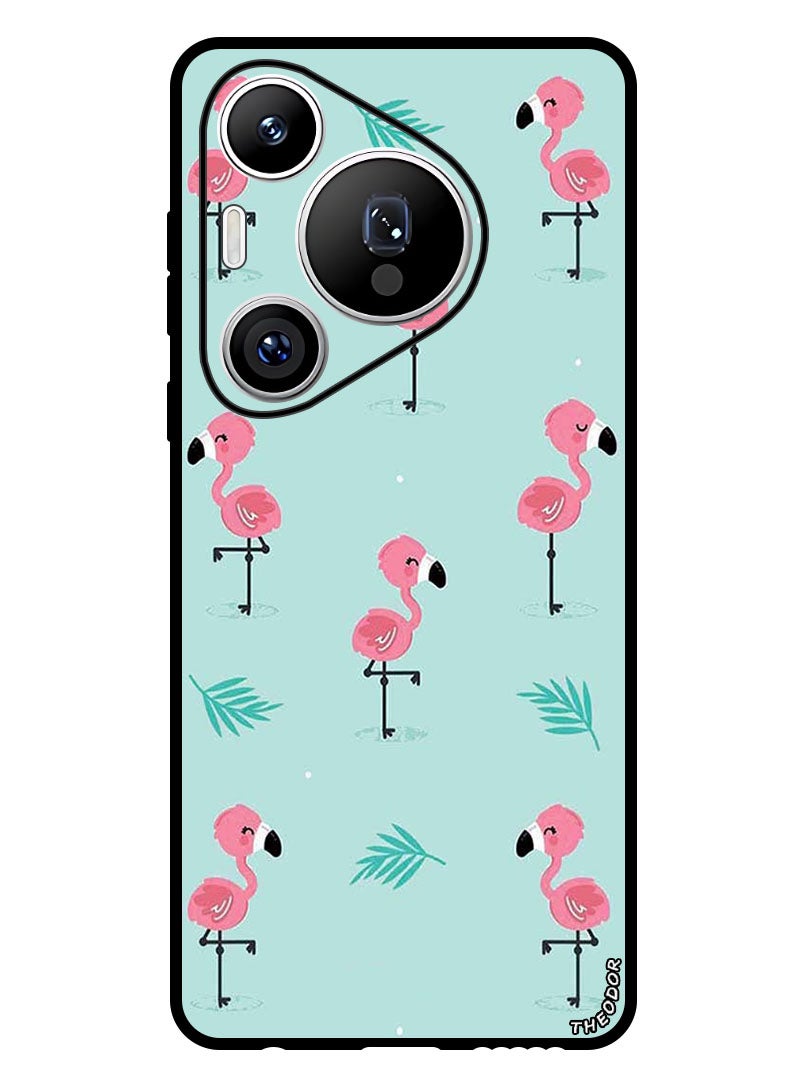 Theodor Protective Case Anti Scratch Shock Proof Bumper Cover For Huawei Pura 70 Flamingo Pattern - Image 1