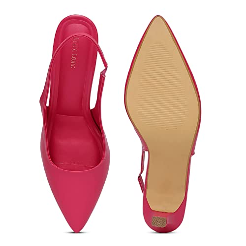 Marc Loire Women's Slip on Casual Pink Solid Pumps Heels,3 - Image 5