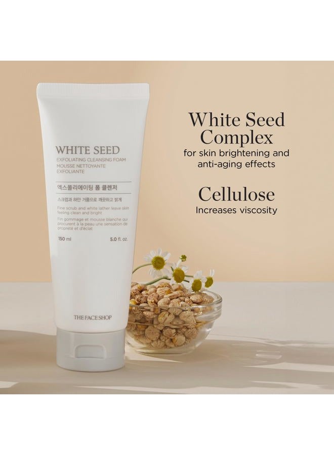 THE FACE SHOP White Seed Exfoliating Cleansing Foam, 5.07 fl. oz. - Image 4