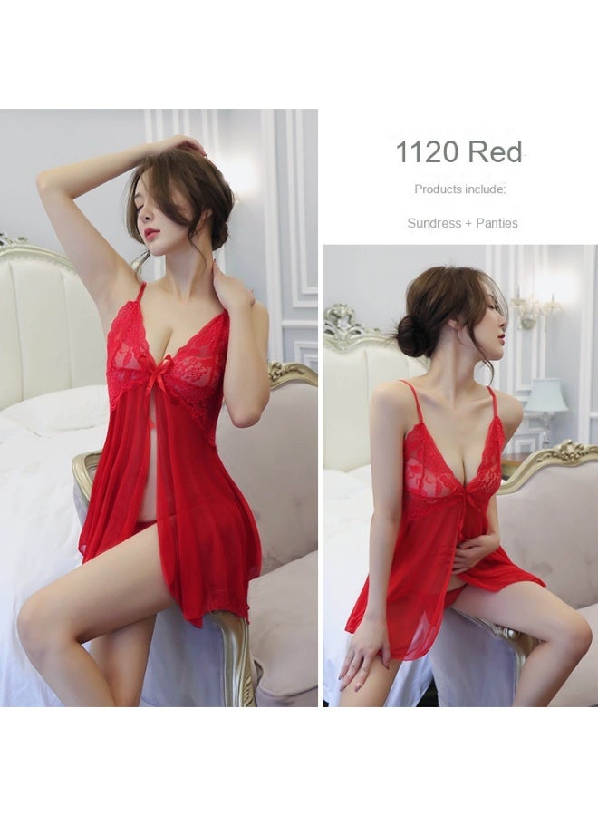 Sexy Lingerie for Women - Seductive Uniform Style Nightgown with Straps