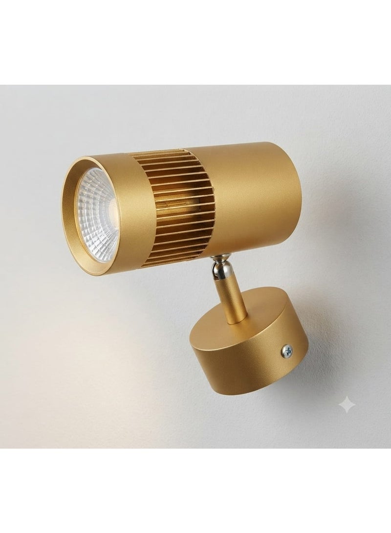 Modern COB LED Movable Wall Sconce, Matte Gold Finish - Image 1