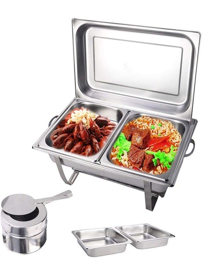 كلناميان طبق تقديم من الفولاذ المقاوم للصدأ مع غطاء فضي مكون من شبكتين - Image 4