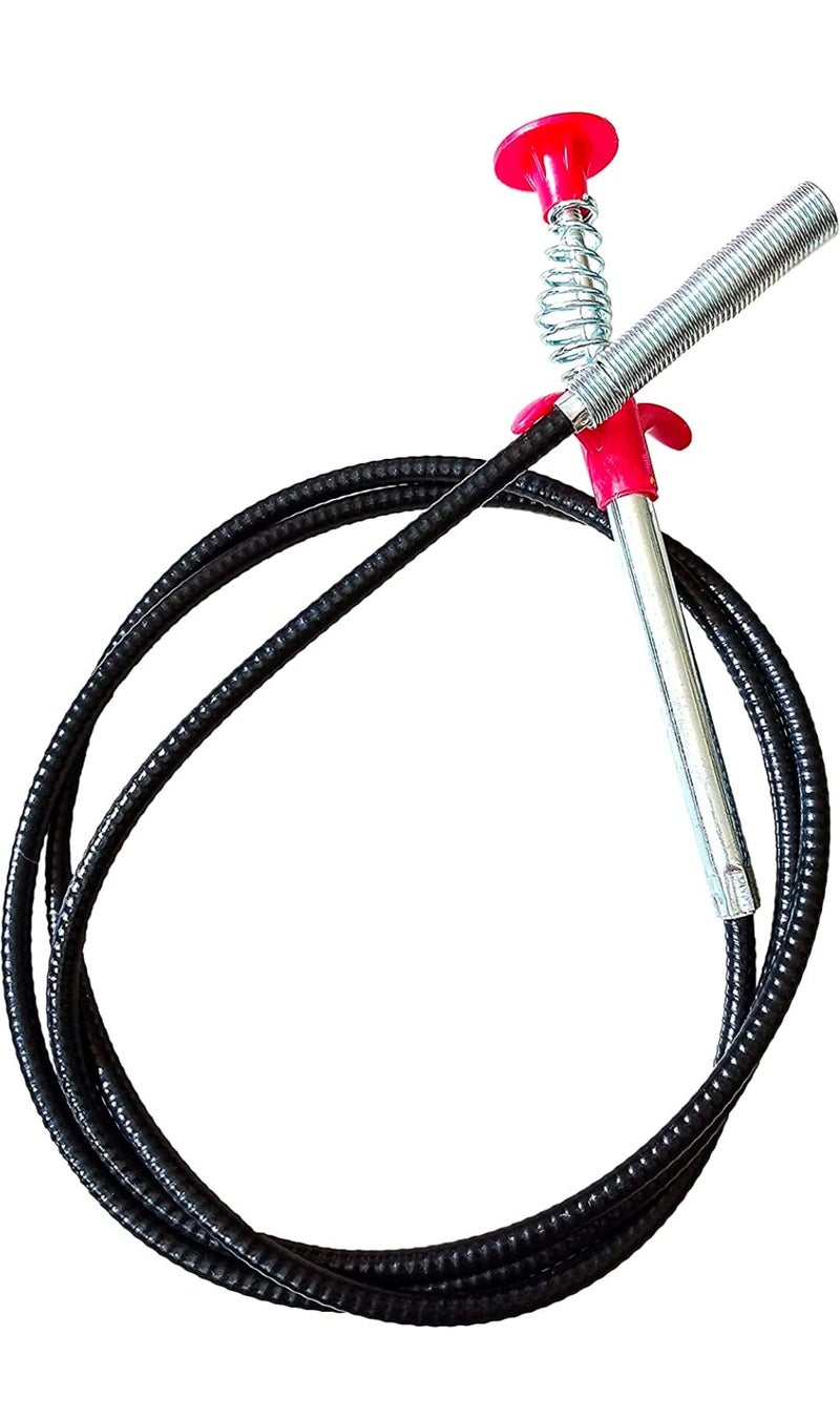 FASTMART Drain Pipe Cleaning Spring Stick, Hair Catching Drain Pipe Cleaning Claw Wire, Sink Cleaning Stick Sewer Sink Tub Dredge Remover, Spring Drain Pipe Basin Cleaner Tool (160 cm) - Image 1