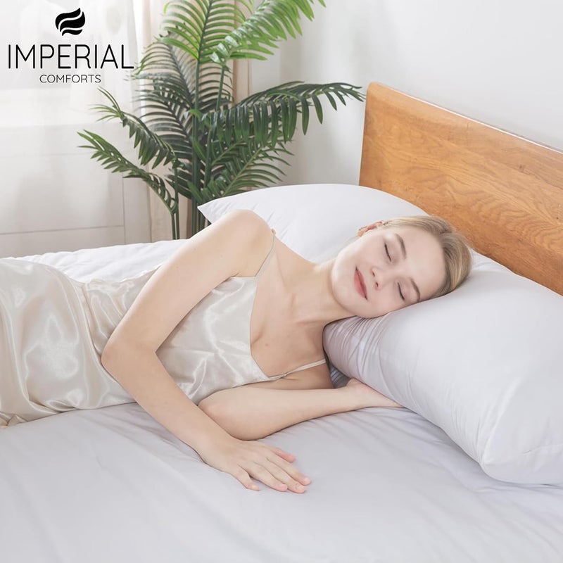Imperial Comforts Full Body Pillow Insert for Adults - Soft & Fluffy Large Body Pillow for Side Sleepers - Long Body Pillow for Sleeping 21 x 54 inches White - Image 2