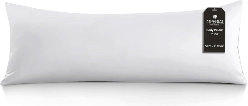 Imperial Comforts Full Body Pillow Insert for Adults - Soft & Fluffy Large Body Pillow for Side Sleepers - Long Body Pillow for Sleeping 21 x 54 inches White - Image 1