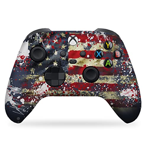 DreamController Tatterred Flag Custom X-box Controller Wireless compatible with X-box One/Series X/S Proudly Customized in USA with Permanent HYDRO-DIP Printing (NOT JUST A SKIN) - Image 1