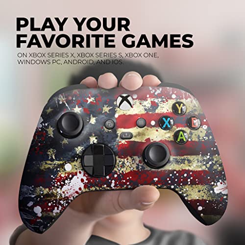 DreamController Tatterred Flag Custom X-box Controller Wireless compatible with X-box One/Series X/S Proudly Customized in USA with Permanent HYDRO-DIP Printing (NOT JUST A SKIN) - Image 4