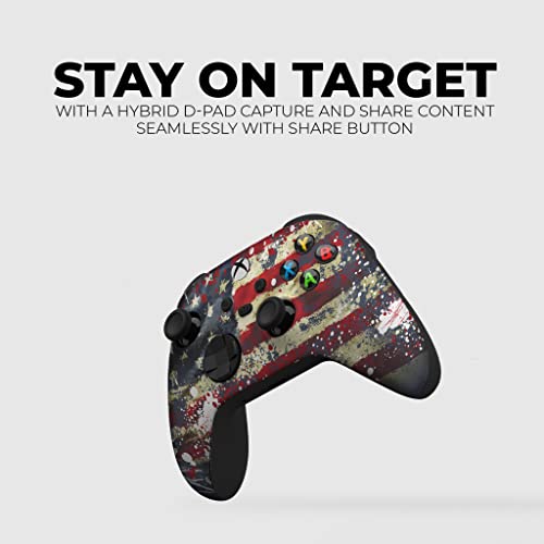 DreamController Tatterred Flag Custom X-box Controller Wireless compatible with X-box One/Series X/S Proudly Customized in USA with Permanent HYDRO-DIP Printing (NOT JUST A SKIN) - Image 5