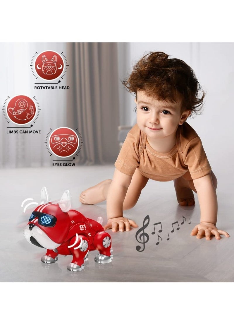 SYOSI Tummy Time Baby Musical Toys Walking Infant Robot Dog Toys | Pug Early Educational Crawling Music Toys  Toddler Toys for 6 12 18 Months 2 3 Year Old Boys Girls  - Image 2