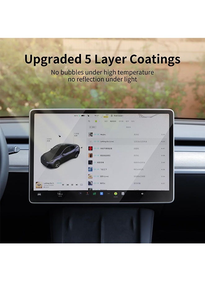واقي شاشة من الزجاج المقوى 9H لسيارة Tesla Model 3 (2024)، شاشة حماية للتحكم المركزي تعمل باللمس مقاس 15.4 بوصة، ملحقات الزجاج المقوى لأنظمة الملاحة بالسيارة