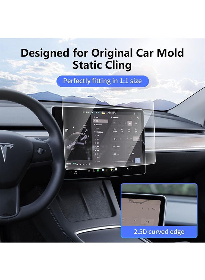 واقي شاشة من الزجاج المقوى 9H لسيارة Tesla Model 3 (2024)، شاشة حماية للتحكم المركزي تعمل باللمس مقاس 15.4 بوصة، ملحقات الزجاج المقوى لأنظمة الملاحة بالسيارة