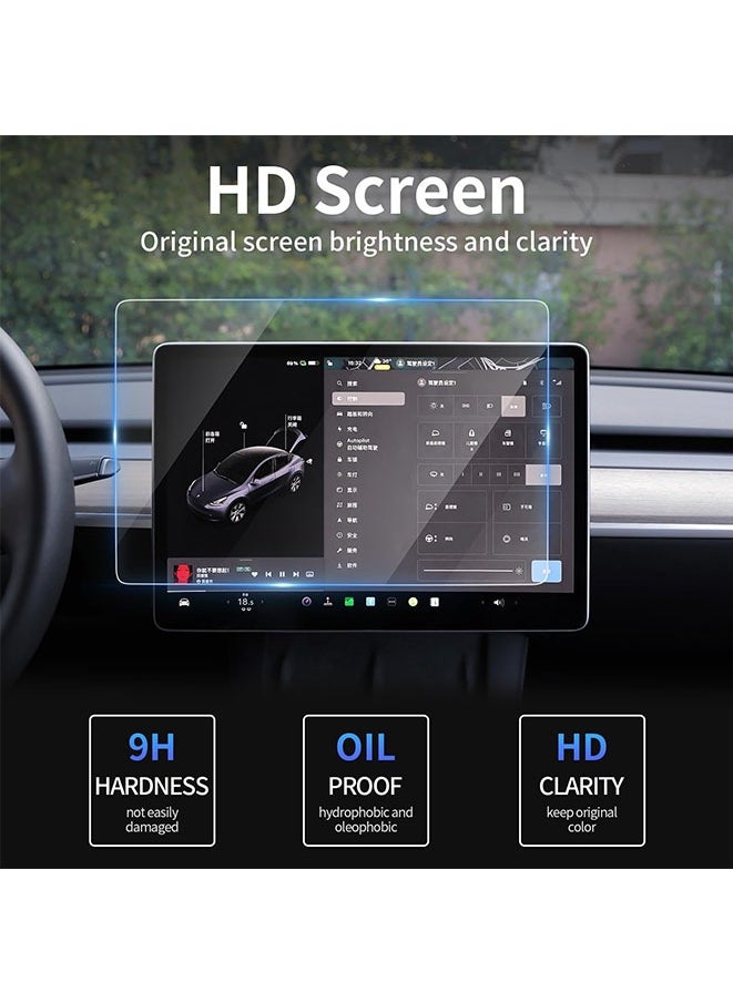 واقي شاشة من الزجاج المقوى 9H لسيارة Tesla Model 3 (2024)، شاشة حماية للتحكم المركزي تعمل باللمس مقاس 15.4 بوصة، ملحقات الزجاج المقوى لأنظمة الملاحة بالسيارة