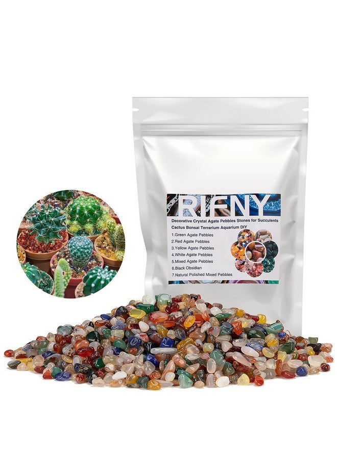 RIFNY Decorative Polished Rocks, 0.3" Gravel Rocks Crushed Crystal for Plant Flower Pots Succulents Cactus Bamboo Plant Vase Filler Aquarium Fish Tank Decorations and DIY Craft (1.5 LB, Color) - Image 1