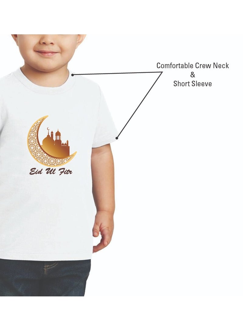 PRINTSHOP4ME Eid Mubarak Boys Cotton T-Shirt - Round Neck Short Sleeve Tshirt for Boys - Eid Gift for Kids - Fun and Festive Design for Eid Celebrations - Image 5