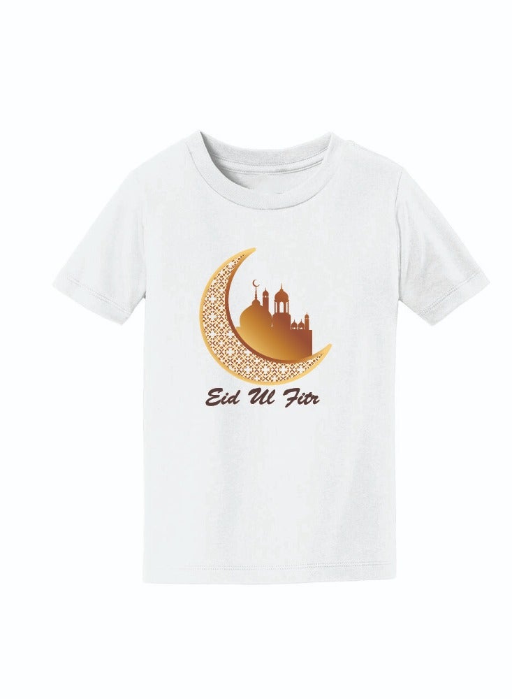 PRINTSHOP4ME Eid Mubarak Boys Cotton T-Shirt - Round Neck Short Sleeve Tshirt for Boys - Eid Gift for Kids - Fun and Festive Design for Eid Celebrations - Image 3