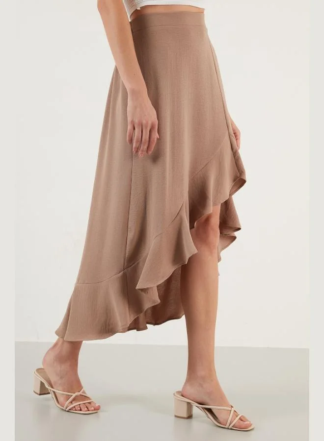 Lela  Lela Ruffled Midi Skirt with Slit Women's SKIRT 6058387 for Women | Best Price UAE