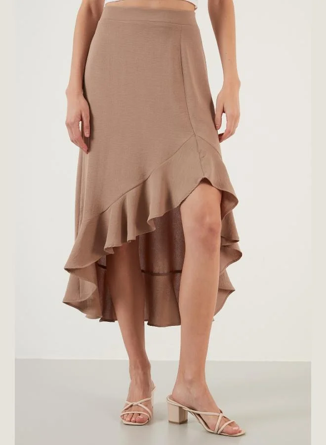 ليلا تنورة ليلى ميدي مكشكشة بفتحة للنساء