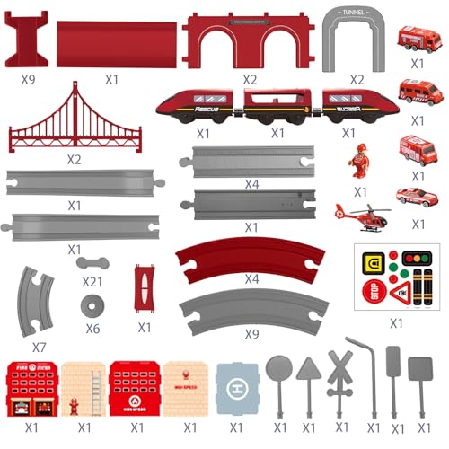 Wdmiya Train Set for Toddlers 92 Pcs Train Toys for Kids Ages 28 Electric Trains Sets with Tracks Magnetic Connection Battery Operated Trains Birthday Gift for 2 3 4 5 6 7 Years Old - Image 5