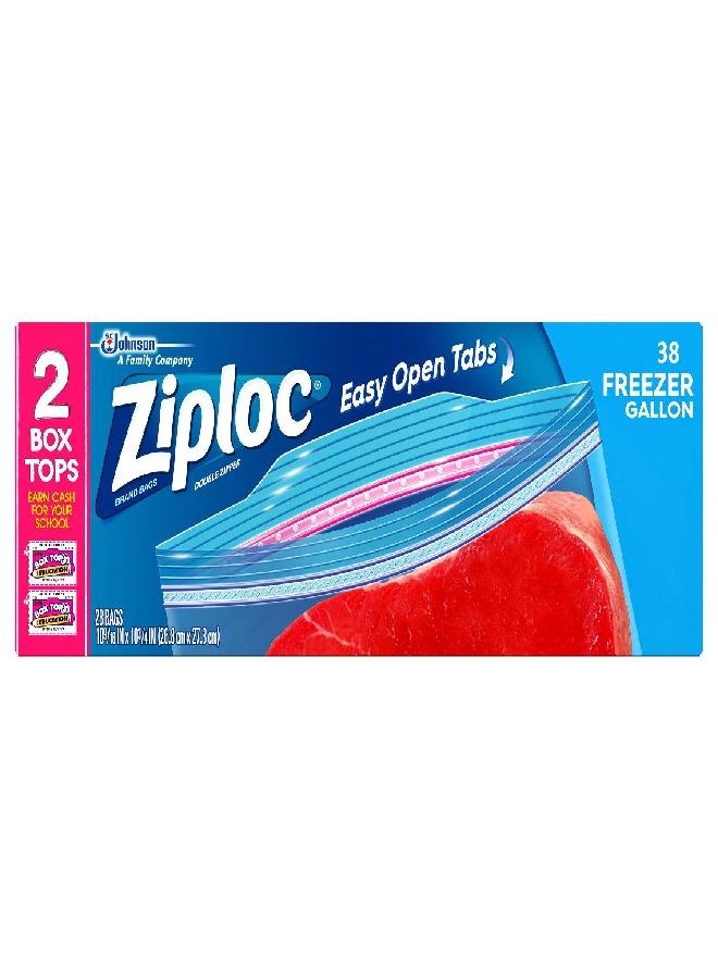 Ziploc Variety Pack 54 Freezer Quart Bags, 38 Freezer Gallon Bags, 125 Sandwich Bags, 52 Storage Gallon Bags Reusable Plastic Ziploc Bags with Zipper Closure, Red, Green, Blue - Image 3