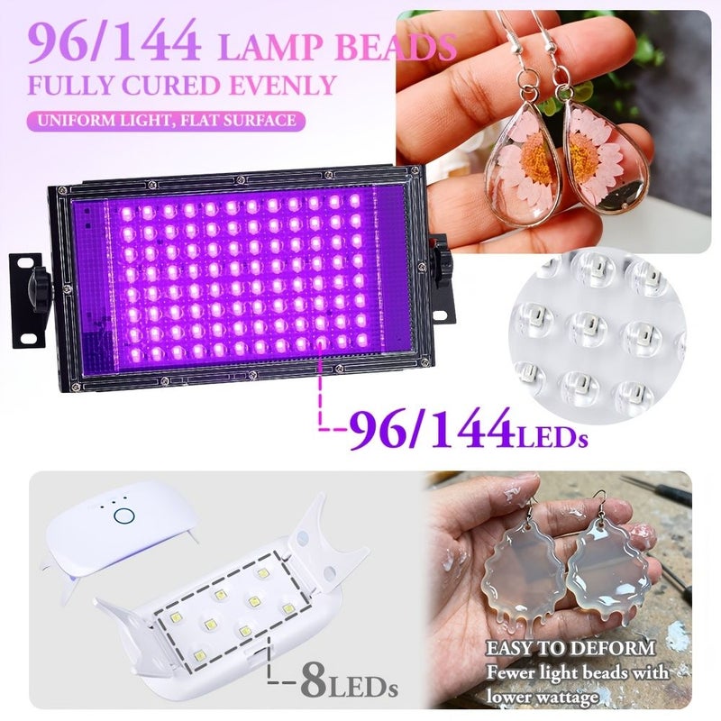 مصباح UV مطوّر بـ 96 LED لتجفيف الراتنج مع حامل قابل للتعديل - Image 5