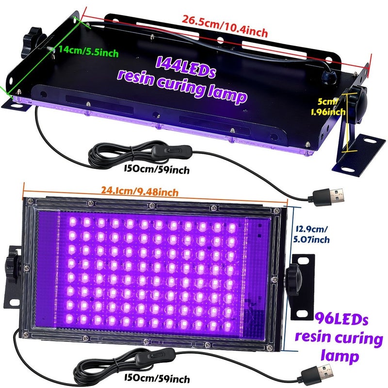 مصباح UV مطوّر بـ 96 LED لتجفيف الراتنج مع حامل قابل للتعديل - Image 4