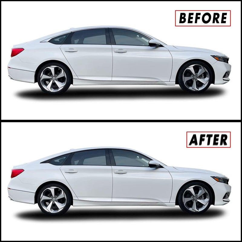 SlickMod غطاء فينيل أسود لإزالة الكروم SlickMod لزخرفة نوافذ هوندا أكورد سيدان 2018-2022 (أسود لامع) - Image 1