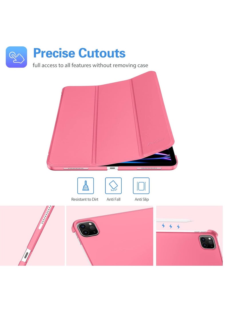 Procases Case for Ipad Pro 11 Inch Slim Stand Hard Back Shell Smart Cover 4th Generation 2022 3rd Gen 2021 and 2nd Gen 2020 1st Gen 2018 Melonpink - Image 5
