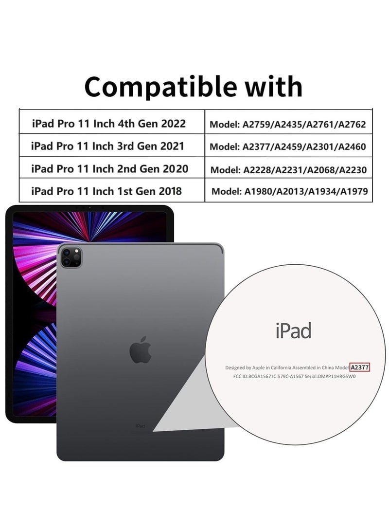 Procases Case for Ipad Pro 11 Inch Slim Stand Hard Back Shell Smart Cover 4th Generation 2022 3rd Gen 2021 and 2nd Gen 2020 1st Gen 2018 Melonpink - Image 2