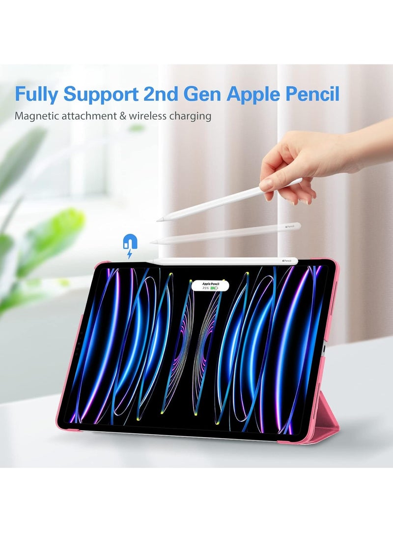 Procases Case for Ipad Pro 11 Inch Slim Stand Hard Back Shell Smart Cover 4th Generation 2022 3rd Gen 2021 and 2nd Gen 2020 1st Gen 2018 Melonpink - Image 4