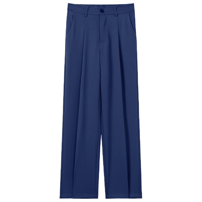Summer Comfortable Breathable Light Mature Style Straight Solid Color Suit Pants Men Versatile Straight Loose Stylish Casual Pants - Image 1