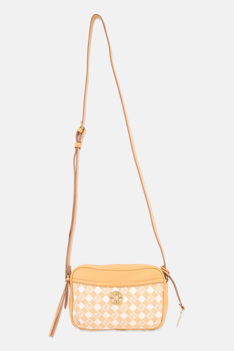 FOSSIL Women Embroidered  Cross Body Bag, 16 H x 23 L x 6 W cm, White - Image 1