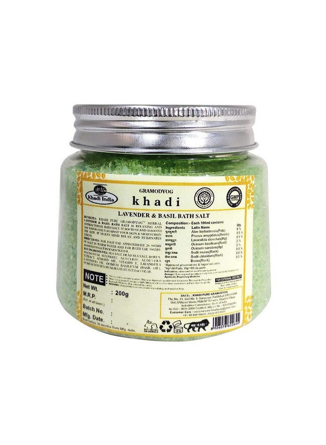 Khadi Pure Herbal Lavender & Basil Bath Salt 200G - Image 2