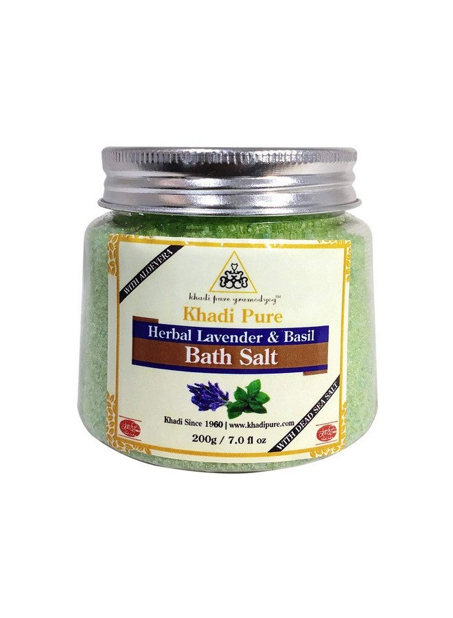 Khadi Pure Herbal Lavender & Basil Bath Salt 200G - Image 1