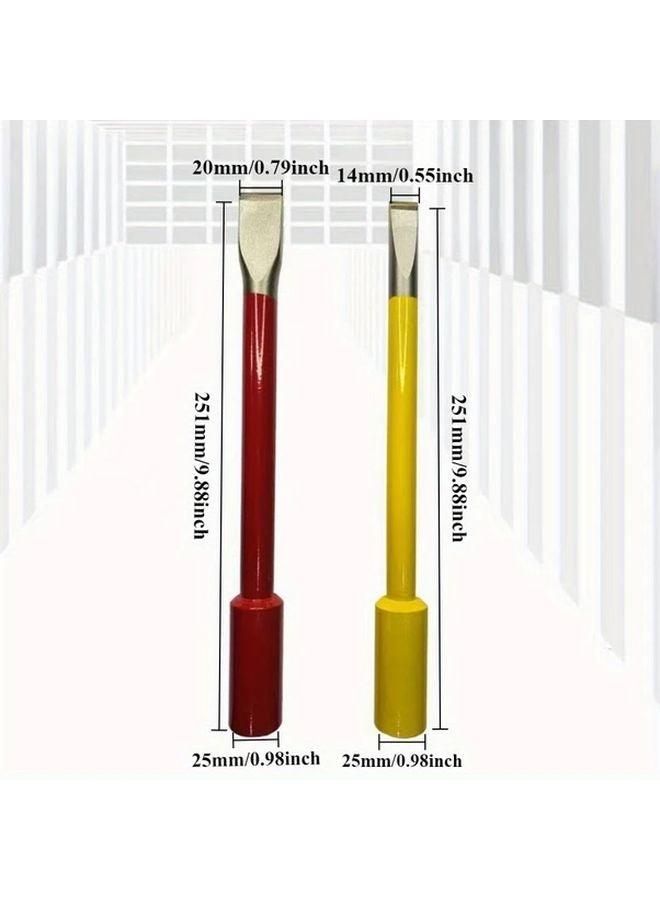 2pcs Chrome Vanadium Steel Hand Carving Chisel Cemented Carbide Masons Flat Head - Image 5