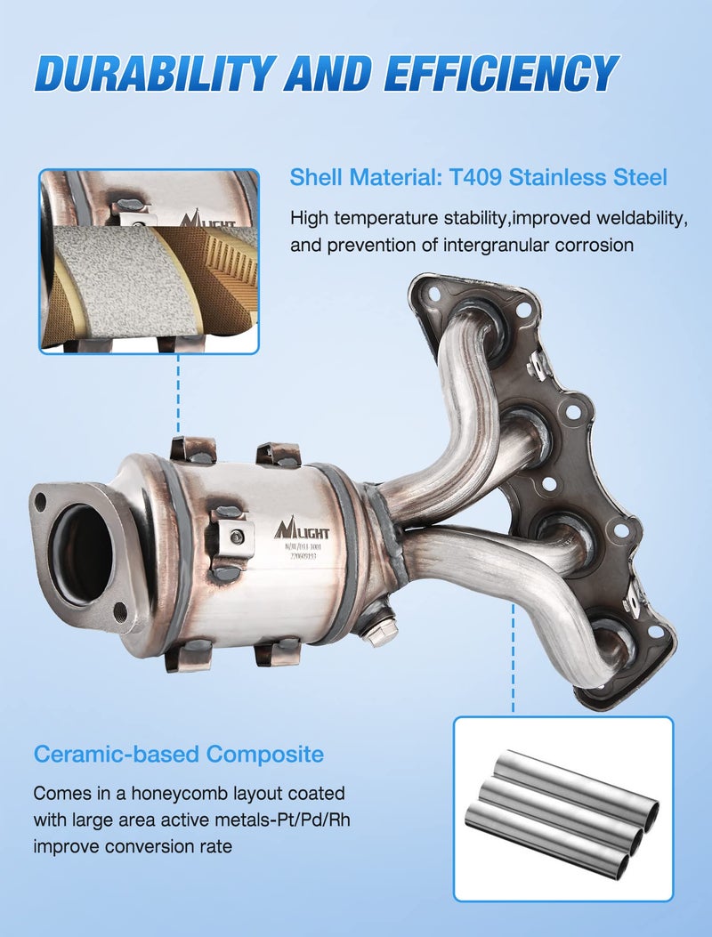 Nilight Catalytic Converter for Hyundai Accent 2012-2017/Hyundai Veloster 2012-2017/Kia Rio 2012-2014/Kia Soul 2012 2013 2014 2015 2016 (EPA Standard) - Image 3