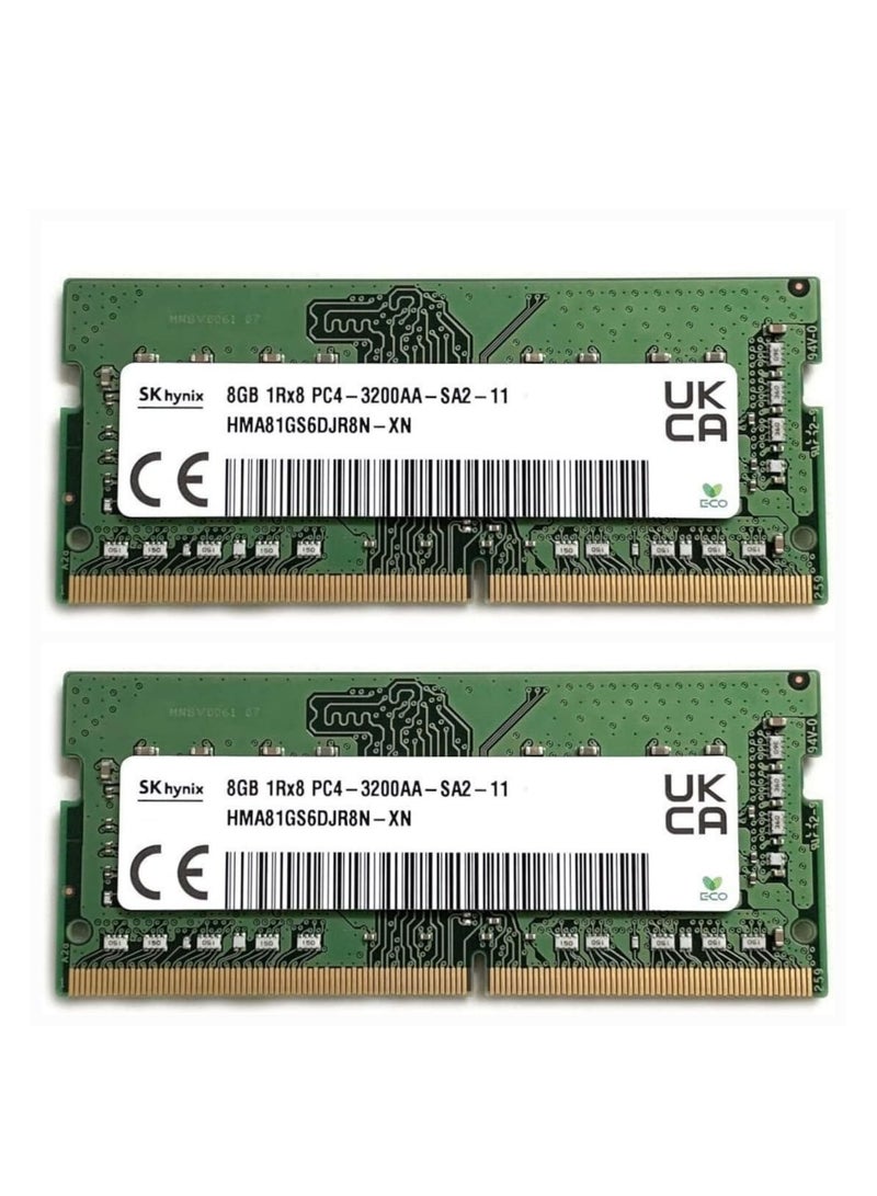 SK Hynix Slim Laptop DDR4 SODIMM Kit, 3200, 8GB, PC4 SO-DIMM, 1Rx8, for Dell HP Olinovo Laptop and Other Electronics, HMA81GS6DJR8N-XN - Image 1