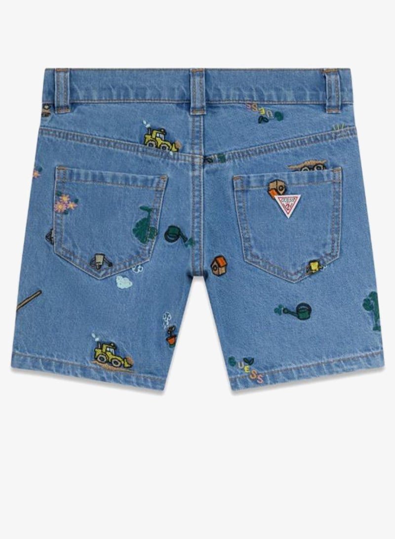 GUESS Infant Printed Denim Shorts - Image 2