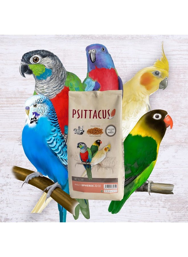 PSITTACUS - Psittacus Microspheres Wet & Dry 20/10 1.8 lb | for Chops and Salads Recipes, The Easiest One, Quick and Cold Preparation | Premium Pellet for Birds and Parrots, 100% Non-GMO - Image 1