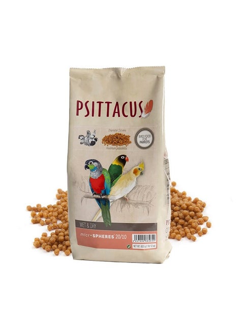 Psittacus Microspheres Wet & Dry 20/10 1.8 lb | for Chops and Salads Recipes, The Easiest One, Quick and Cold Preparation | Premium Pellet for Birds and Parrots, 100% Non-GMO