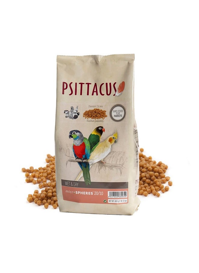 PSITTACUS - Psittacus Microspheres Wet & Dry 20/10 1.8 lb | for Chops and Salads Recipes, The Easiest One, Quick and Cold Preparation | Premium Pellet for Birds and Parrots, 100% Non-GMO - Image 1