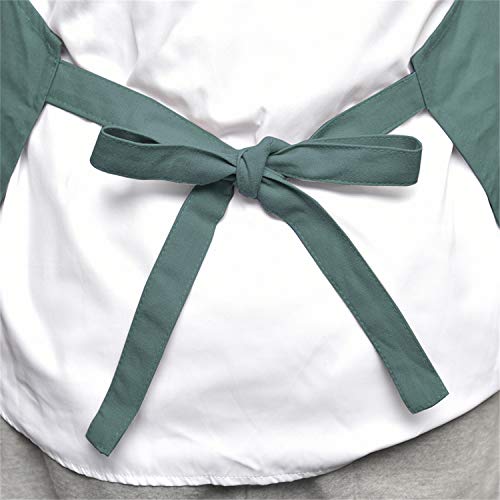 MORNITE Art Aprons for Painting Pottery Ceramics, Artist Apron Smock Mens Women Teaching Cooking Waterproof Green - Image 5