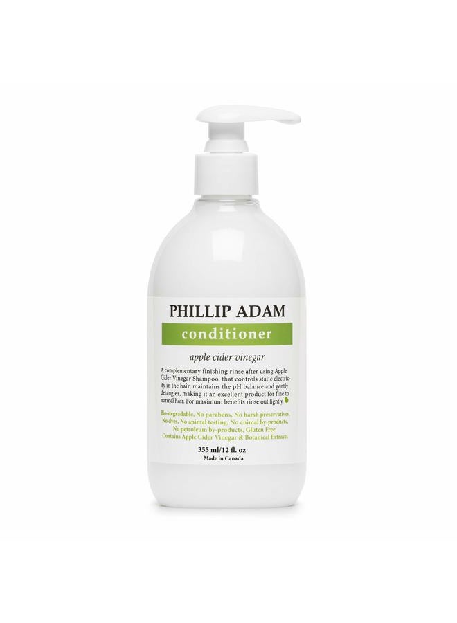 PHILLIP ADAM Apple Cider Vinegar Conditioner for Shiny Hair - No Harsh Preservatives - For All Hair Types - 12 Ounce - Image 1