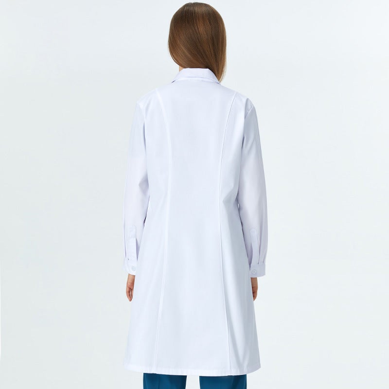 Anti-Wrinkle White Coat For Women, Short-Sleeved Doctor'S Work Uniform, Laboratory Anesthesia-Specific Coat, Medical Student Long-Sleeved Coat For Men, Medical Staff - Image 5