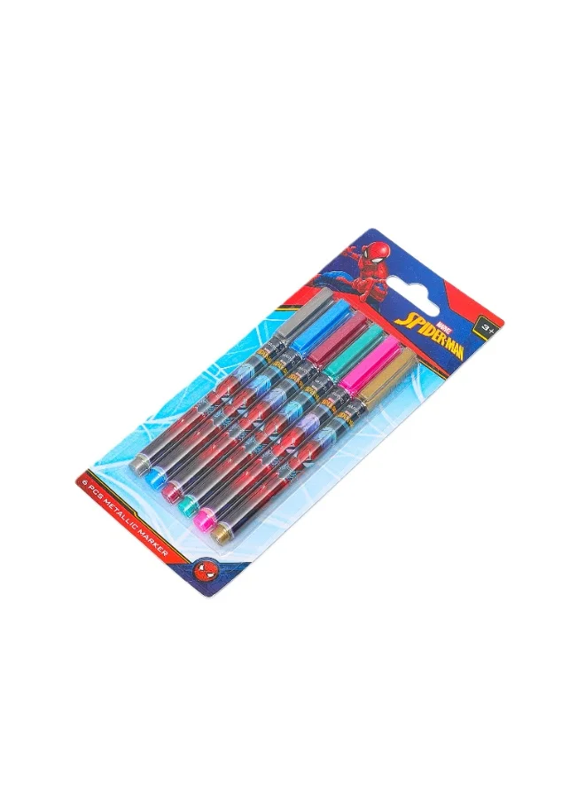 MARVEL  Marvel Spider-Man Beyond Limits Metallic Marker 6Pc Set for Kids | Best Price UAE