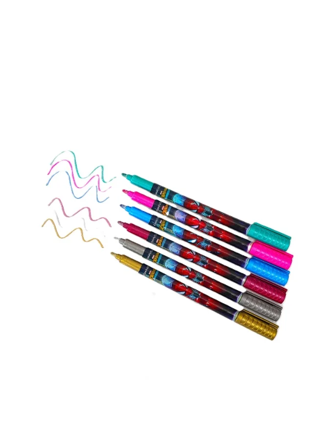 MARVEL  Marvel Spider-Man Beyond Limits Metallic Marker 6Pc Set for Kids | Best Price UAE