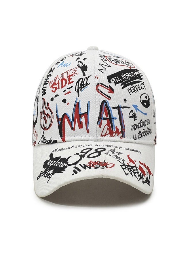 Generic - Fashion graffiti trendy hat, personalized printed hip-hop duckbill hat, European and American sun shading duckbill hat - Image 1